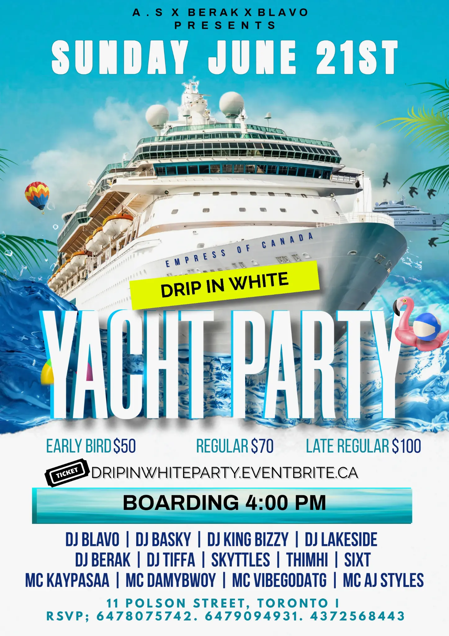 Drip in White Yacht Party